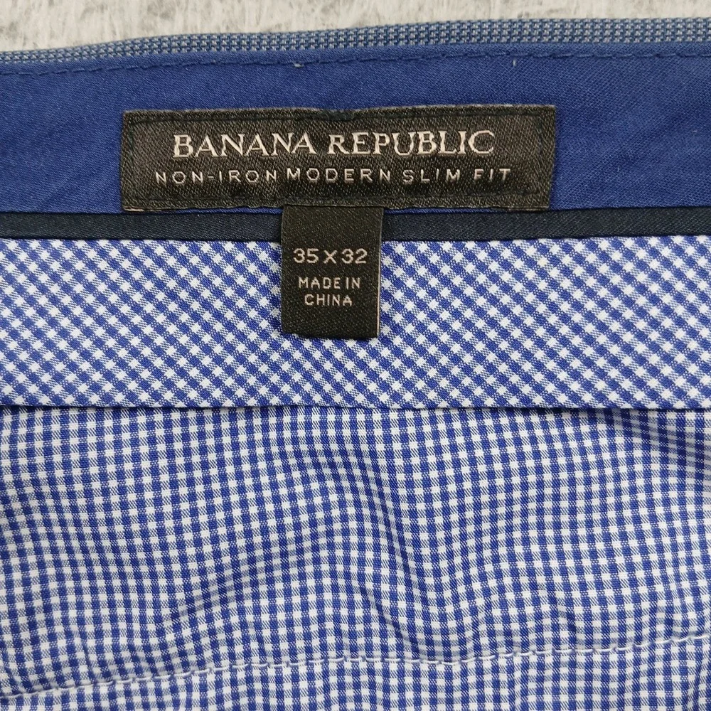 Banana‎ Republic Dress Pants Men's 35x32 Blue Modern Slim Fit